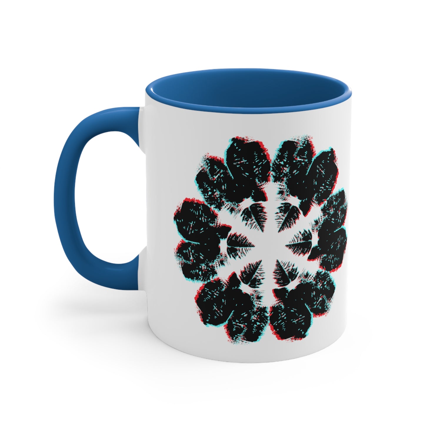 Circle of Hearts Red Blue 3D Color Coffee Mug