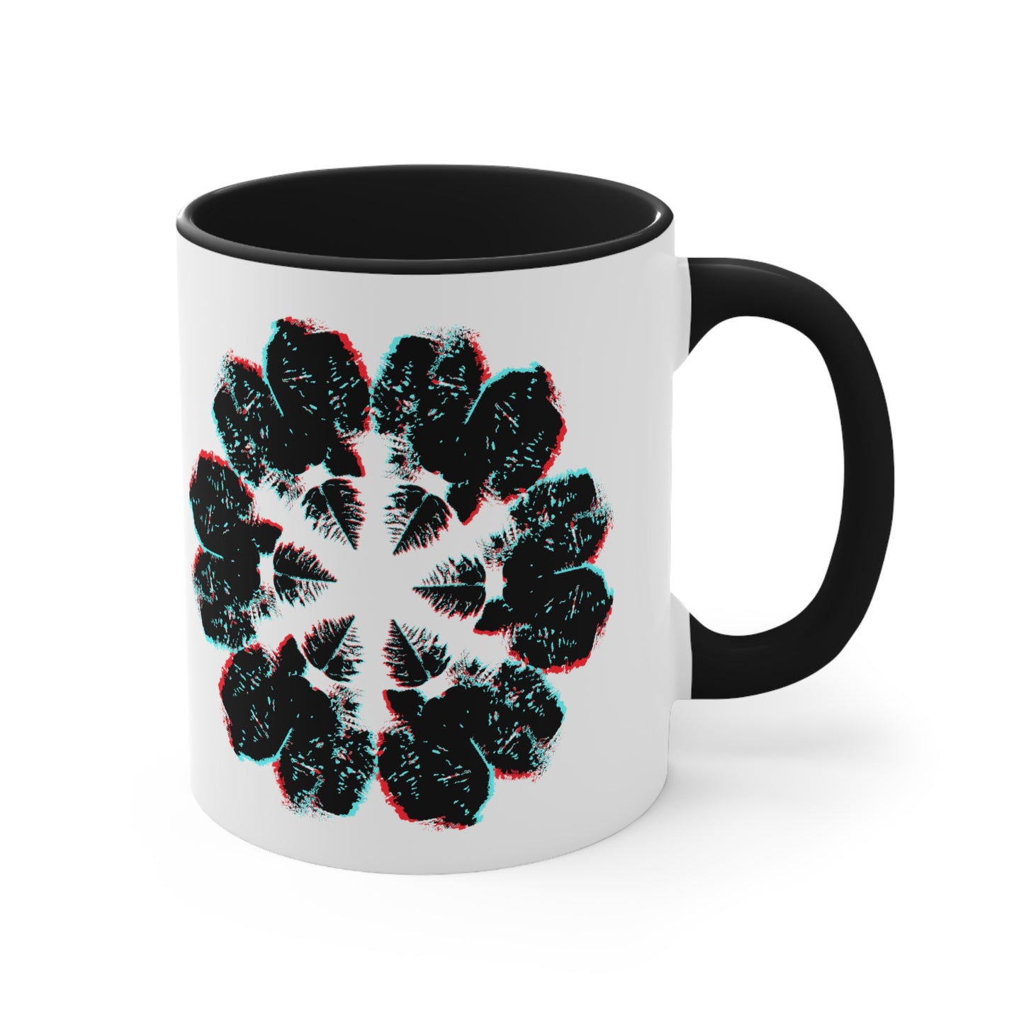 Circle of Hearts Red Blue 3D Color Coffee Mug