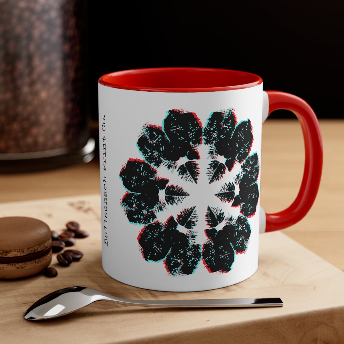 Circle of Hearts Red Blue 3D Color Coffee Mug