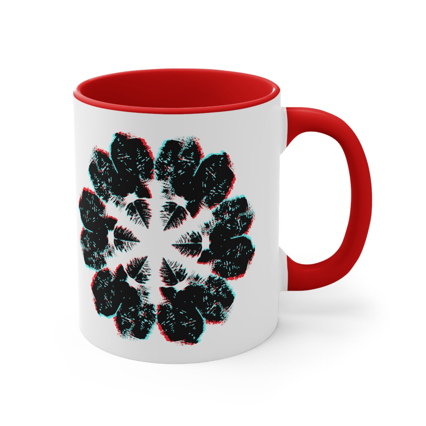 Circle of Hearts Red Blue 3D Color Coffee Mug