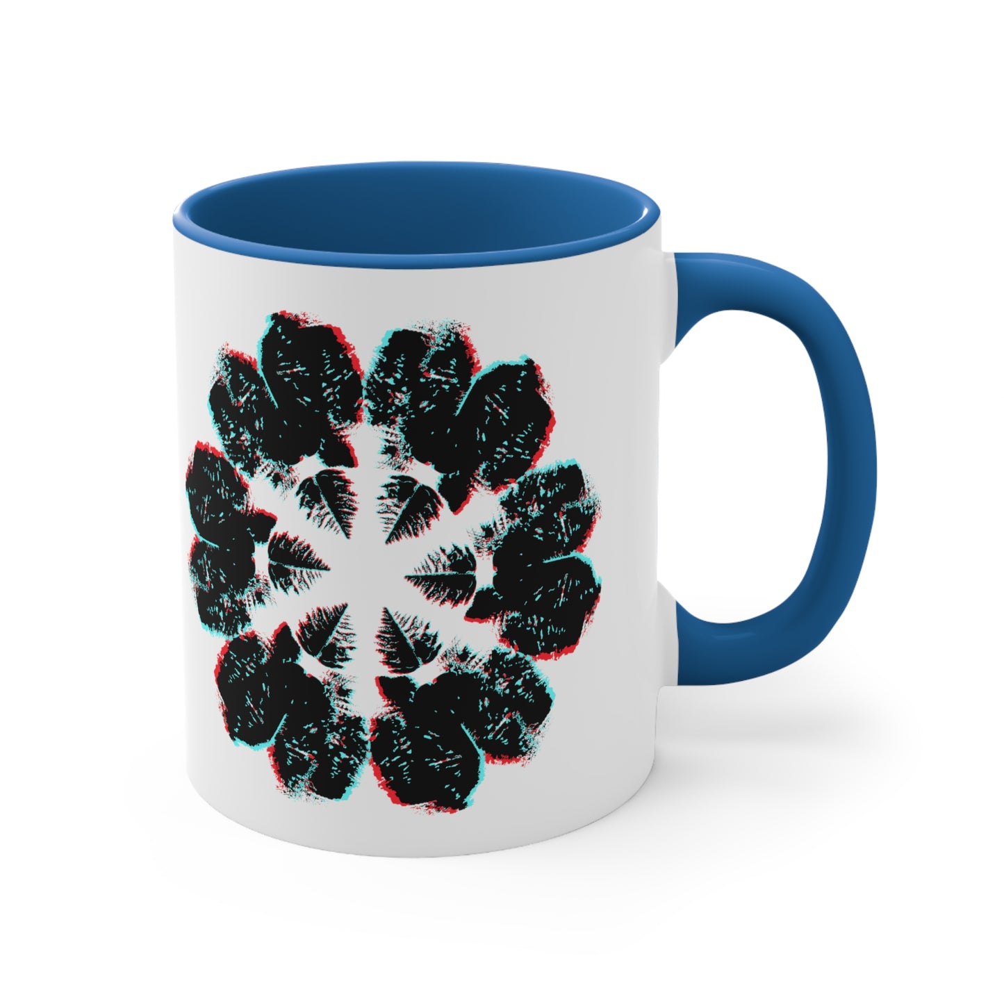 Circle of Hearts Red Blue 3D Color Coffee Mug